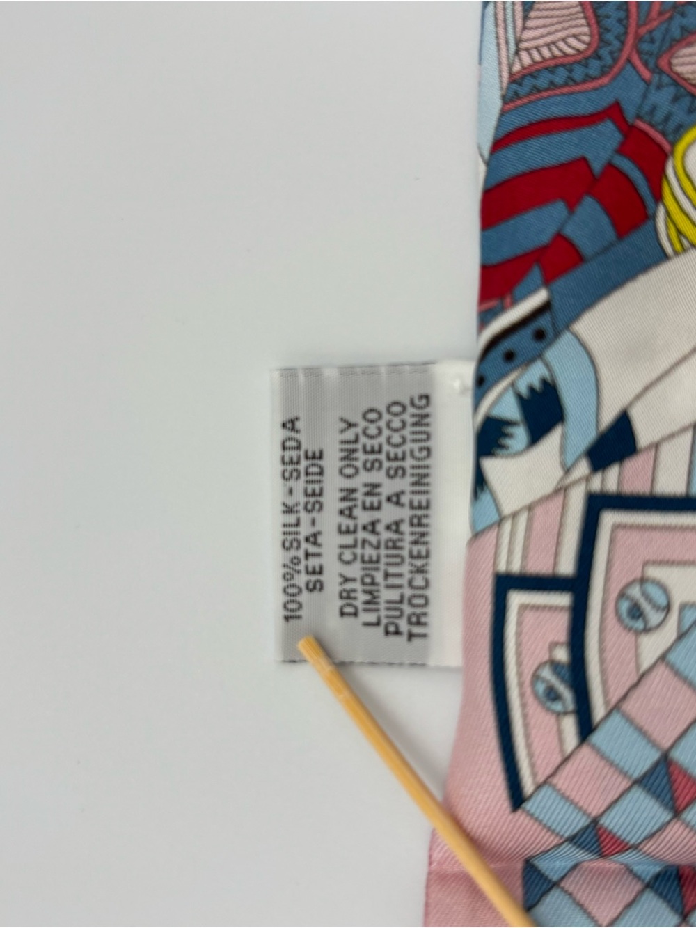 Hermes De l'Ombrelle aux Duels Twilly Scarf Blue Pink Patchwork - Picture 5 of 6